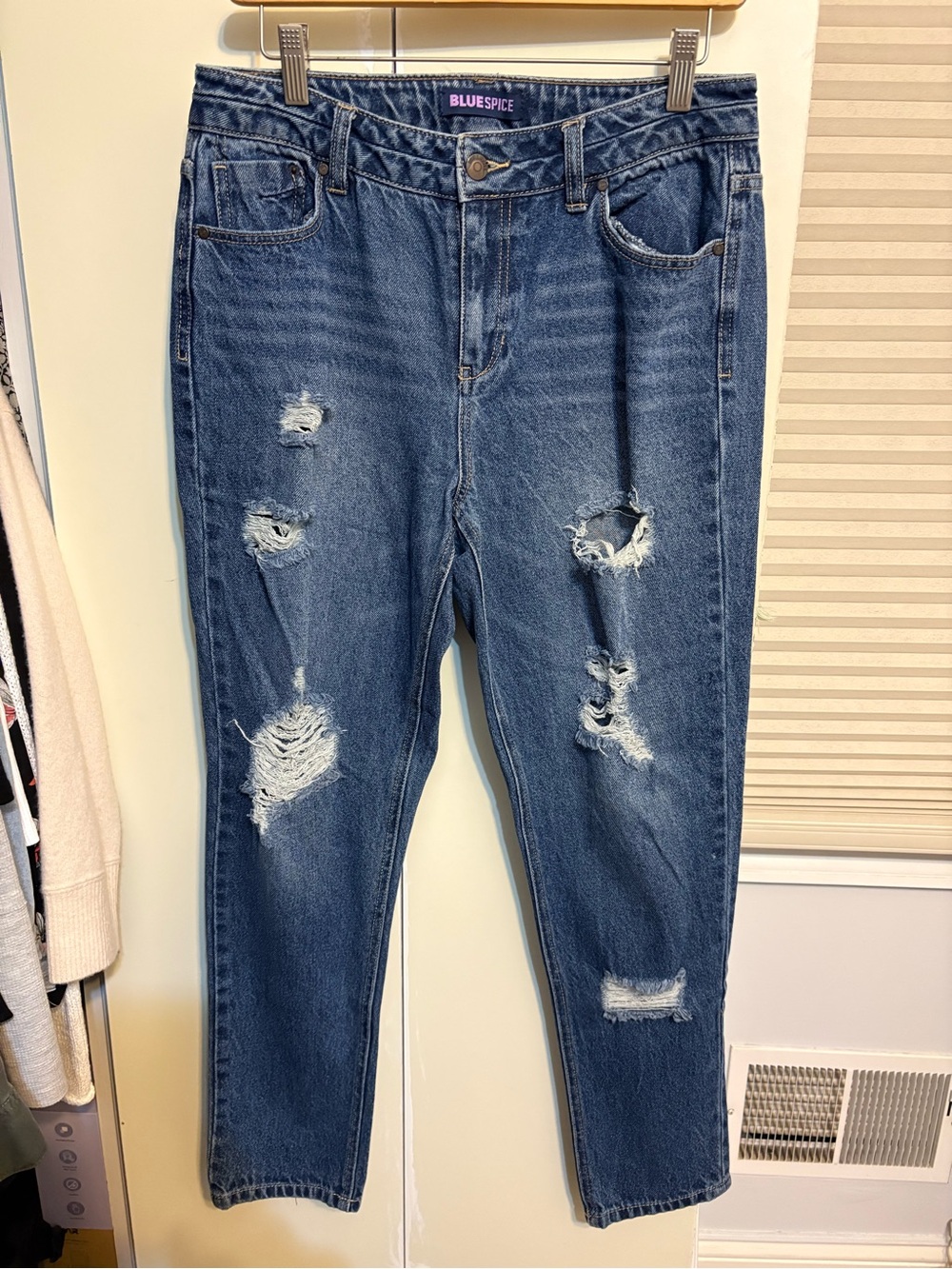 Blue Spice Distressed womens jeans